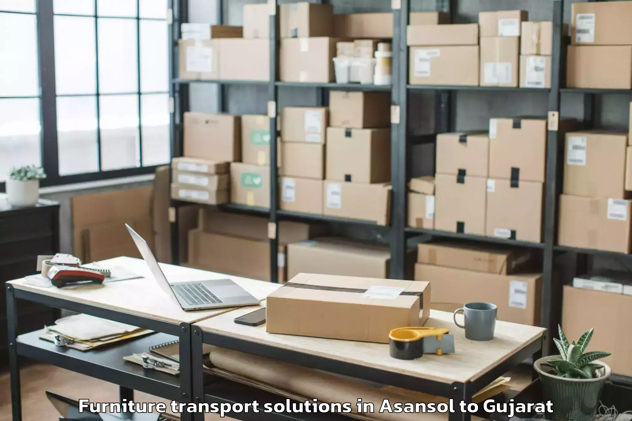 Quality Asansol to Damnagar Furniture Transport Solutions